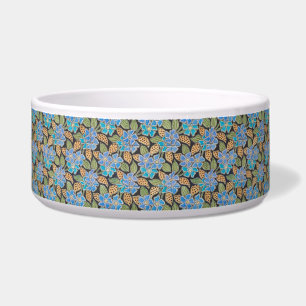 Comedero Elegante Flor Azul Periwinkle Floral Clásico