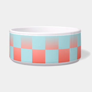 Comedero Elegante gradiente de cuadros en azul pastel y ros