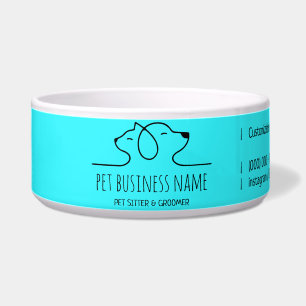 Comedero Elegante logotipo de veterinaria de perro gato Pet