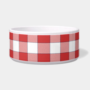 Comedero Elegante Mascota de picnic blanco rojo al borde de