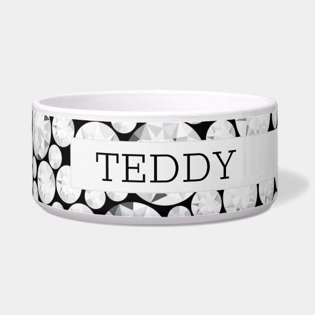 Comedero Elegante MASCOTA Gemstone Diamante NOMBRE Glam Bli (Derecha)