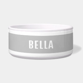 Comedero Elegante Mascota gris Minimalista personalizado