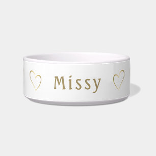 Comedero Elegante Mascota personalizado de oro amarillo