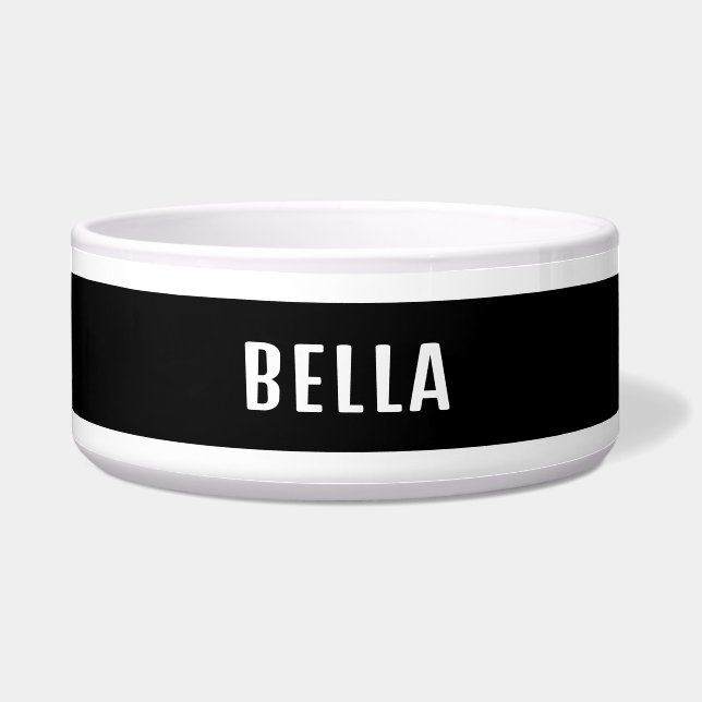 Comedero Elegante Monocromo Minimalista personalizado (Frente)