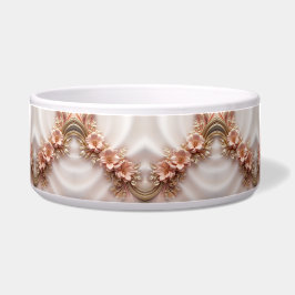 Comedero Elegante Naranja Peach Floral Ceramic Pet Bowl