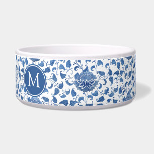 Comedero Elegante Patrón De Aficción Chino Azul Y Blanco