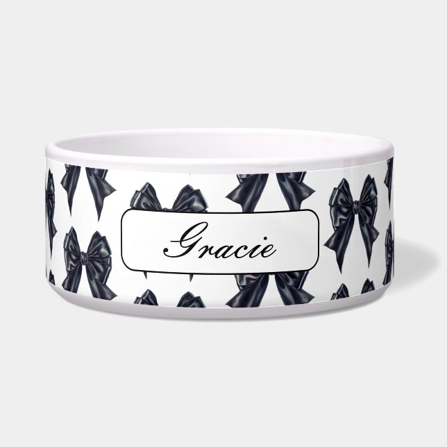 Comedero Elegante perro negro de vaca (Frente)