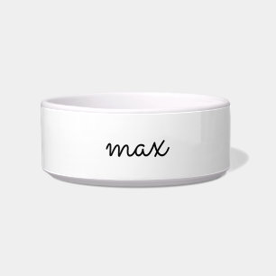 Comedero Elegante personalizado blanco negro nombre del gat