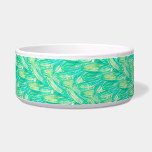 Comedero Elegante Pétalo Floral Acuarela Acuamarina Mascota