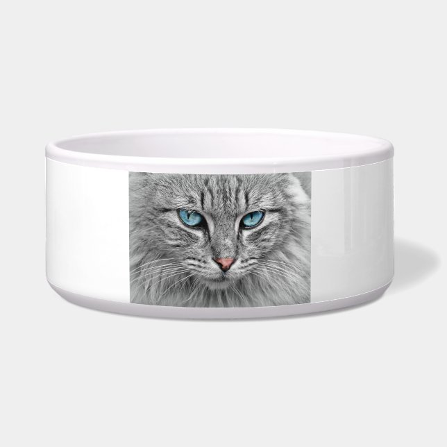 Comedero Elegante Tazón de Retrato Gato - Diseño felino Reg (Frente)