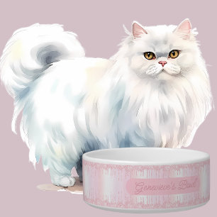 Comedero Elegante tazón Purpurina de goteo rosado personali