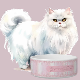 Comedero Elegante tazón Purpurina de goteo rosado personali