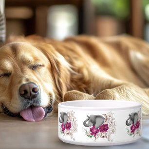 Comedero Elephant Henna Lotus Flowers