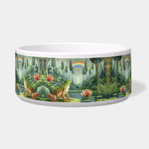 Comedero Encantando la rana William Morris en un bosque