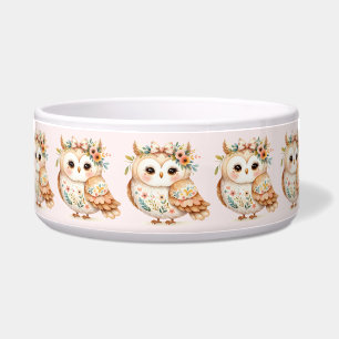 Comedero Encanto de Boho Cottagecore Owl Floral Farmcore