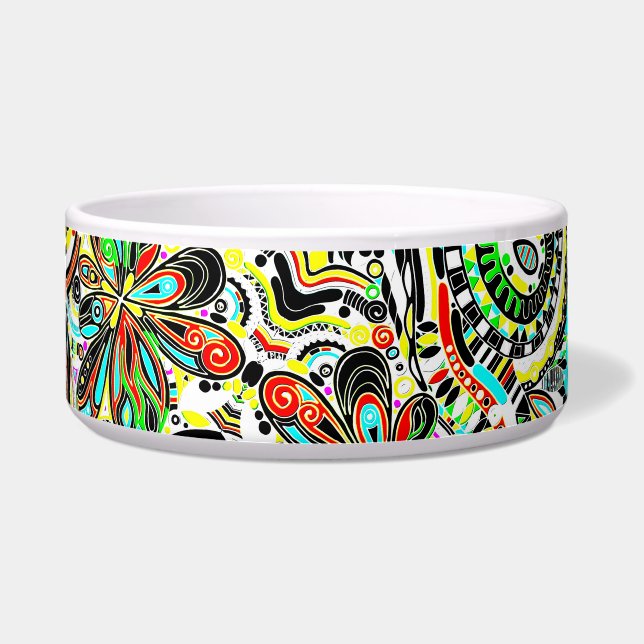 Comedero Esbozo de arte de fantasía - Flores abstractas 3 (Frente)