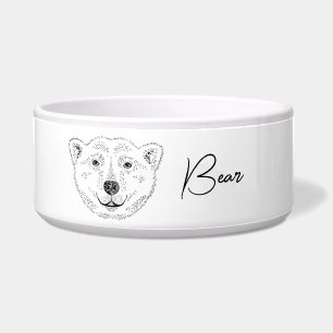 Comedero Esbozo de arte de la línea de la cabeza del oso po