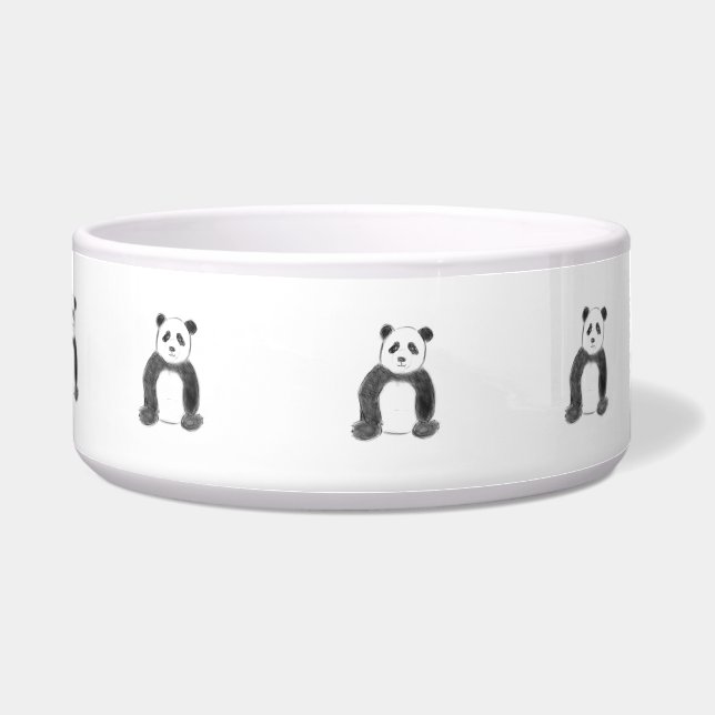 Comedero Esbozo de panda blanco y negro (Frente)