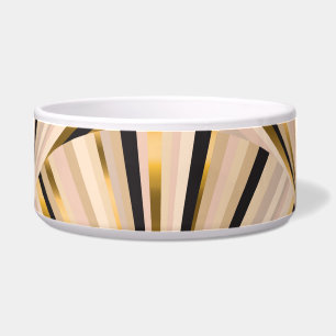 Comedero Escalas Art Deco: Glamour dorado geométrico