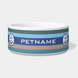 Comedero Escudos de mascota personalizado de franjas náutic