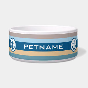 Comedero Escudos de mascota personalizado de franjas náutic