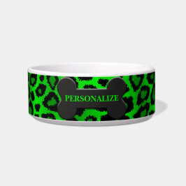 Comedero Estampado Animal Leopardo Verde Lima