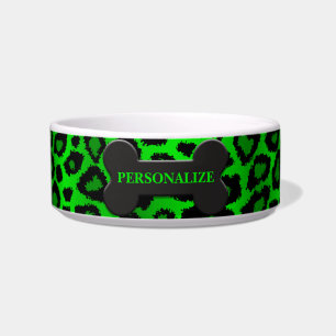 Comedero Estampado Animal Leopardo Verde Lima