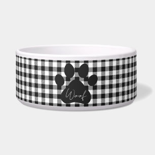 Comedero Estampado de pata negro blanco WOOF Cuadro Búfalo
