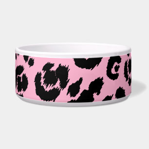 Comedero Estampado leopardo negro rosado