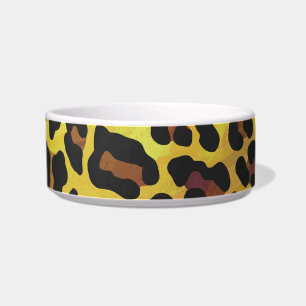 Comedero Estampado marrón y amarillo de leopardo