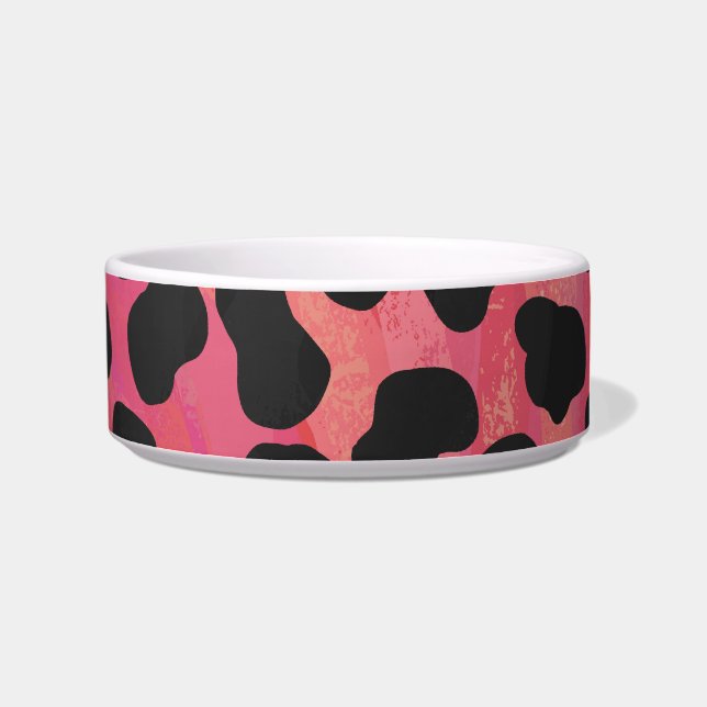 Comedero Estampado Negro y Rojo Dálmata (Derecha)
