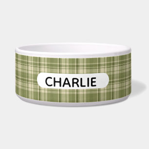Comedero Estilo de granja verde personalizado a cuadros par
