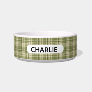 Comedero Estilo de granja verde personalizado a cuadros par