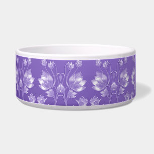 Comedero Estiloso boliche morado con flores