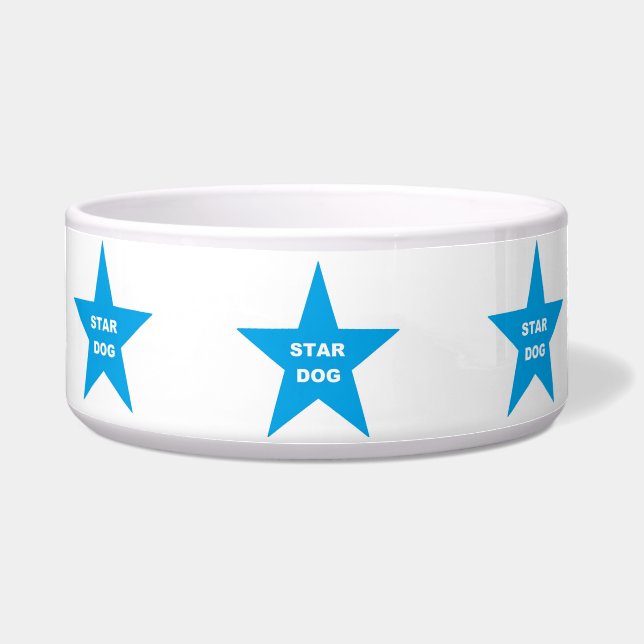 Comedero Estrella de perro de Bowl en estrella turquesa (Frente)