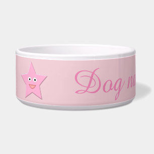 Comedero Estrella rosada del perro Bowl de bonito