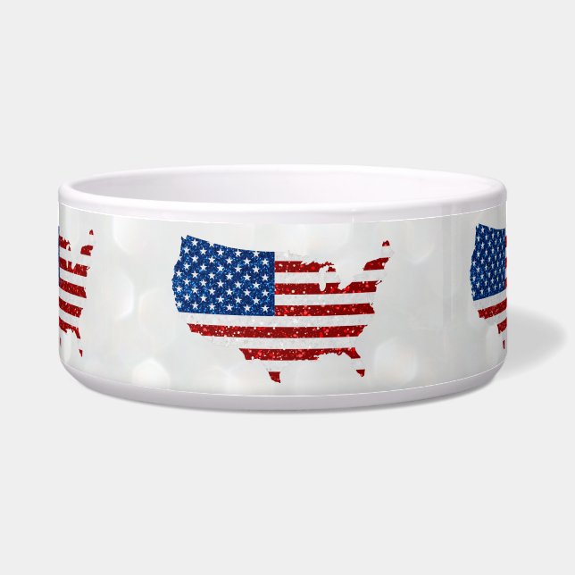 Comedero Estrellas de bandera de Estados Unidos y rayas Pur (Frente)