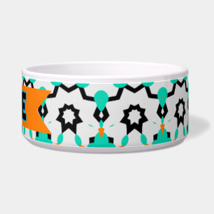 Comedero Estrellas geométricas verde azuladas y de oro