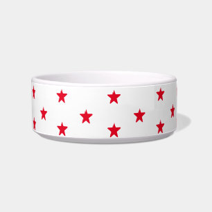 Comedero Estrellas rojas blancas lindas patrón gato perro m