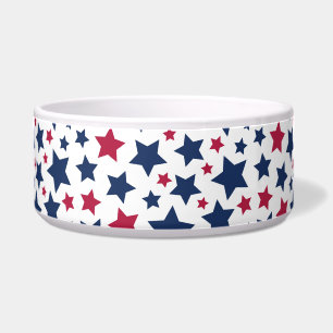 Comedero Estrellas rojas y azules - patrón de bandera ameri