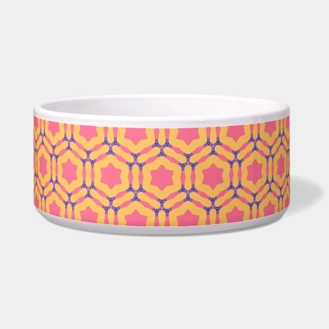 Comedero Estrellas rosadas Patrón de hexágono (Frente)