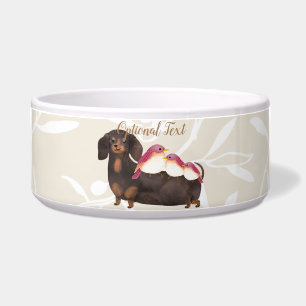 Comedero Familia Dachshund y Aves