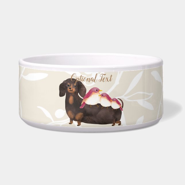 Comedero Familia Dachshund y Aves (Frente)