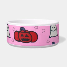 Fantasmas rosados de Halloween, murciélagos y Jack