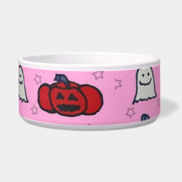 Comedero Fantasmas rosados de Halloween, murciélagos y Jack