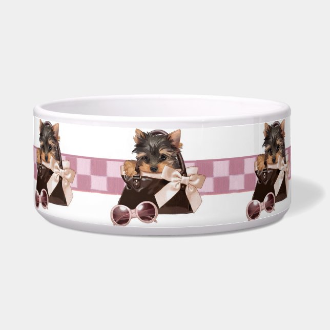 Comedero Fashionista Yorkie (Frente)