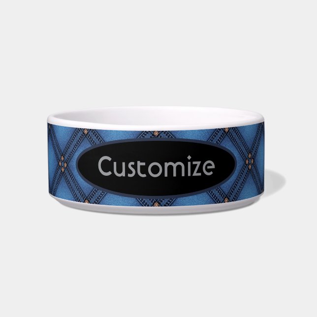 Comedero Faux Denim Texture Mascota (Frente)