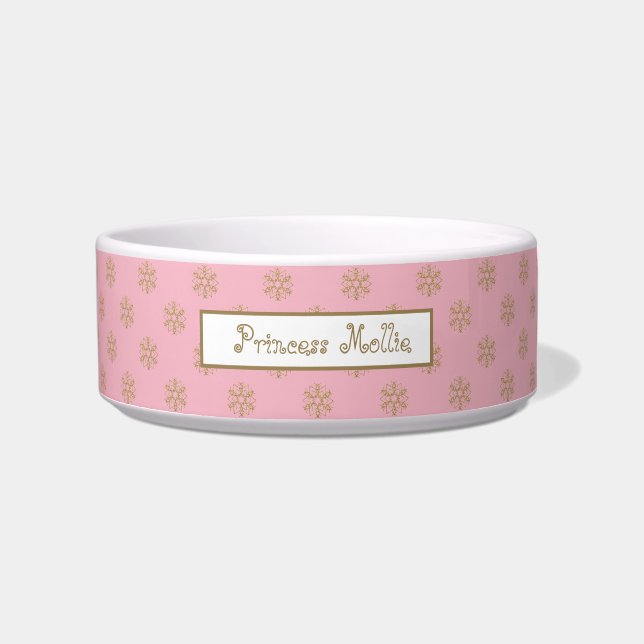Comedero Faux Faux Gold Snowflakes Holiday Personalizado (Frente)