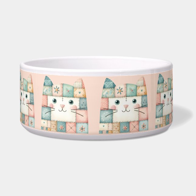 Comedero Faux Patchwork Pastel Kitty Cottage (Izquierda)