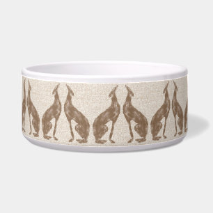 Comedero Fawn Greyhound Ceramic Pet Bowl